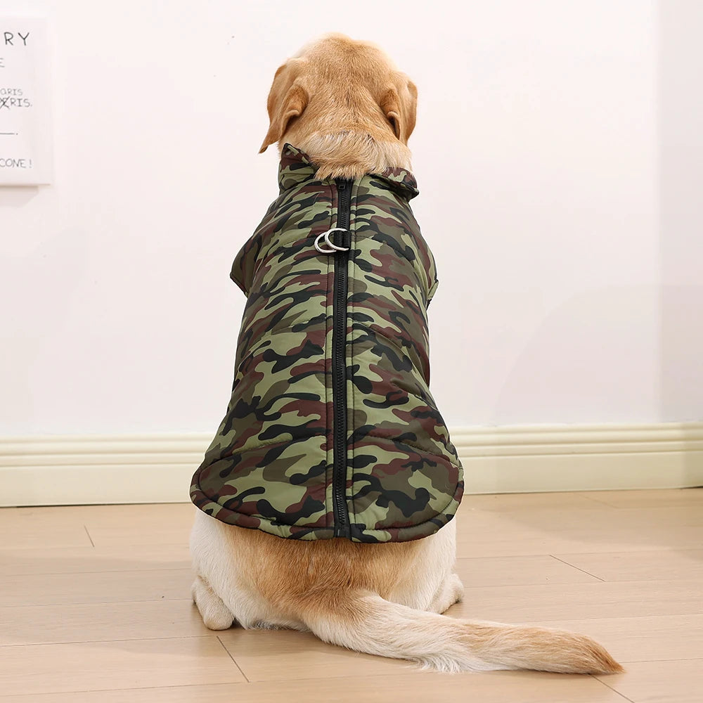 Waterproof Camouflage Winter Coat for Large Dogs