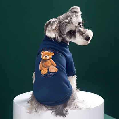 Cozy Bear Pattern Pet Sweatshirt for Small to Medium Dogs & Cats