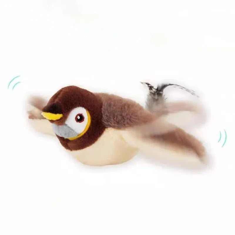 Interactive Chirping Bird Cat Toy - Rechargeable & Touch Sensitive