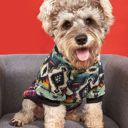 Cozy Totem Print Sweater for Small Dogs - Winter Warmth