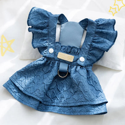 Charming Denim Dress for Small Dogs and Cats