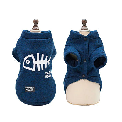Cozy Fishbone Pet Sweatshirt for Cats & Dogs