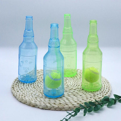 Squeaky Silicone Beer Bottle Dog Chew Toy