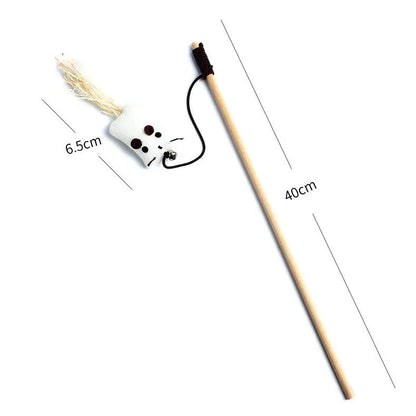 Colorful Feather Teaser Wand for Cats