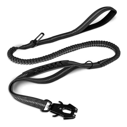 Reflective Heavy Duty Tactical Bungee Dog Leash with Seatbelt