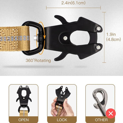 Reflective Heavy Duty Tactical Bungee Dog Leash with Seatbelt