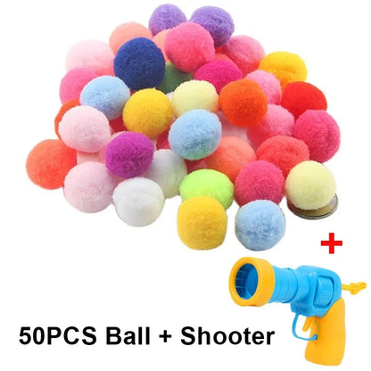 Interactive Cat Toy Launcher with Plush Balls
