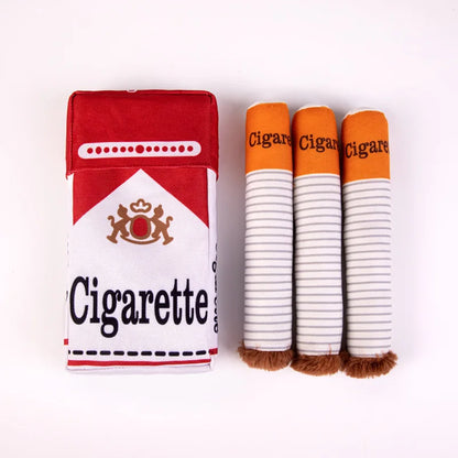 Interactive Giggle Dog Toys - Plush Chew Cigarette Set