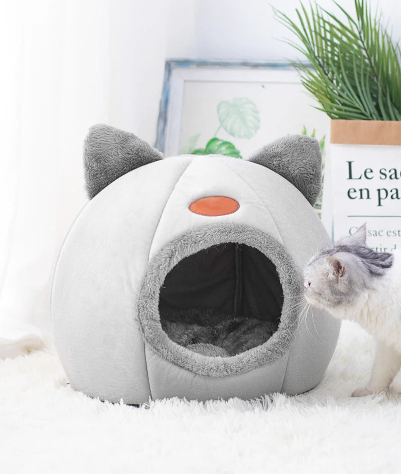 Cozy Cave Pet Bed for Cats and Small Dogs