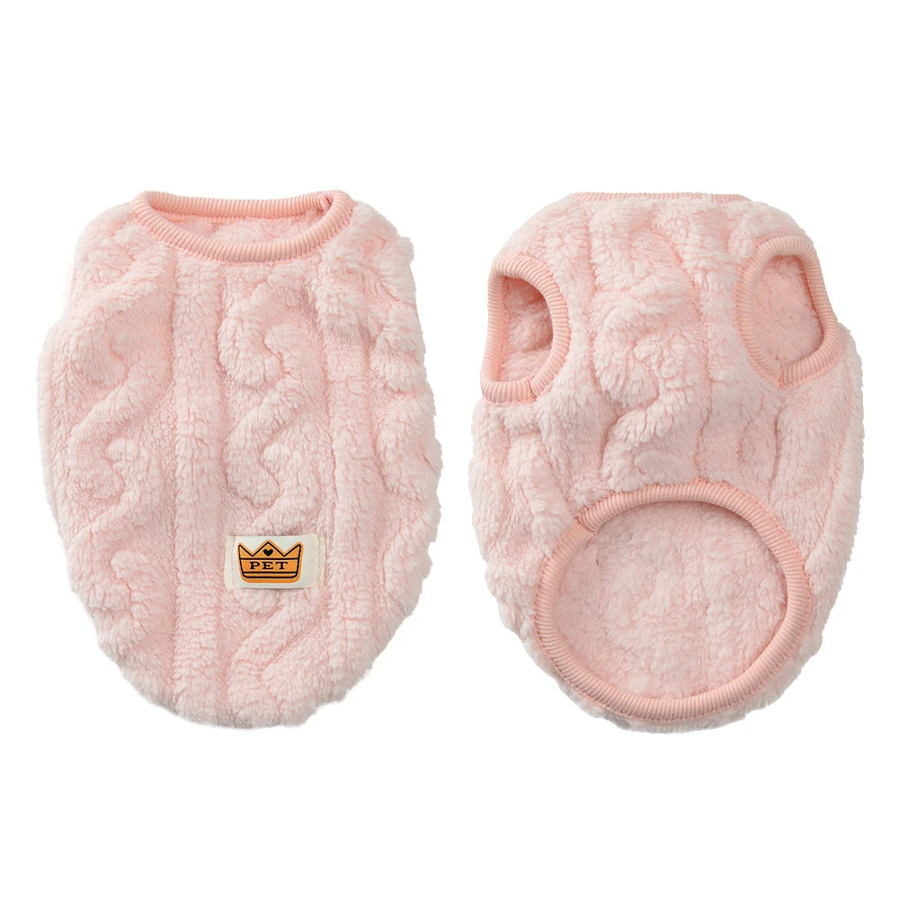 Warm Fleece Pet Sweater for Cats & Small Dogs
