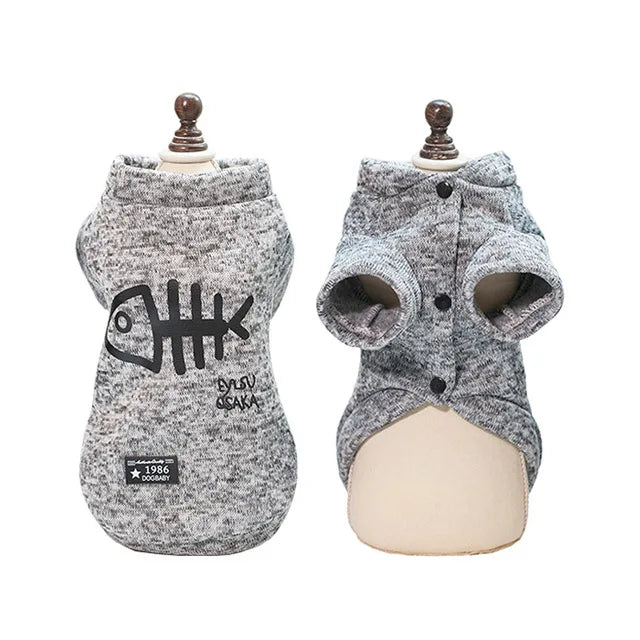 Cozy Fishbone Pet Sweatshirt for Cats & Dogs