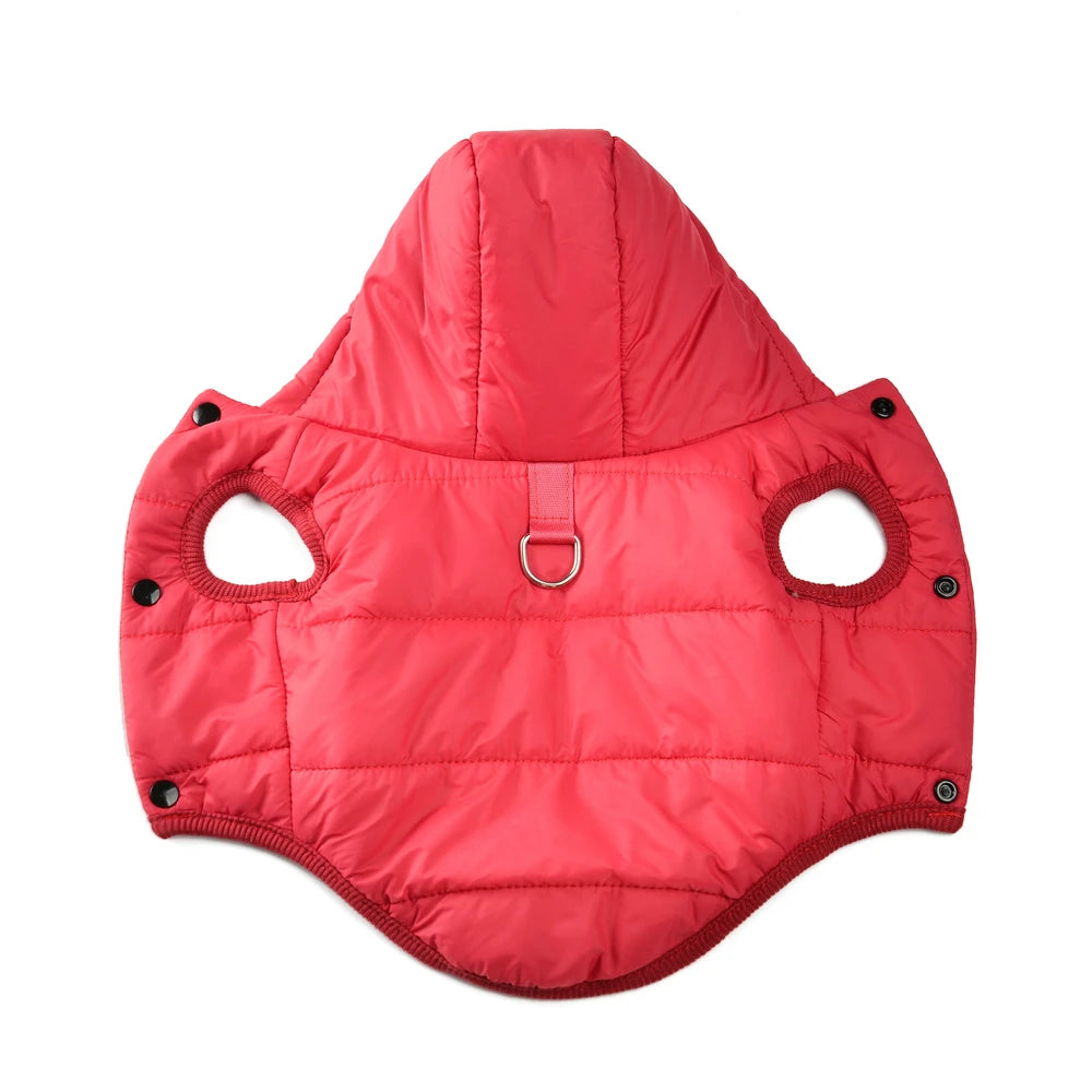 Cozy Fleece Dog Hoodie with D-ring for Winter