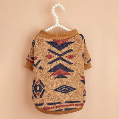 Cozy Totem Print Sweater for Small Dogs - Winter Warmth