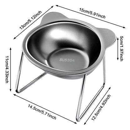 Ergonomic Stainless Steel Pet Bowl with Stand
