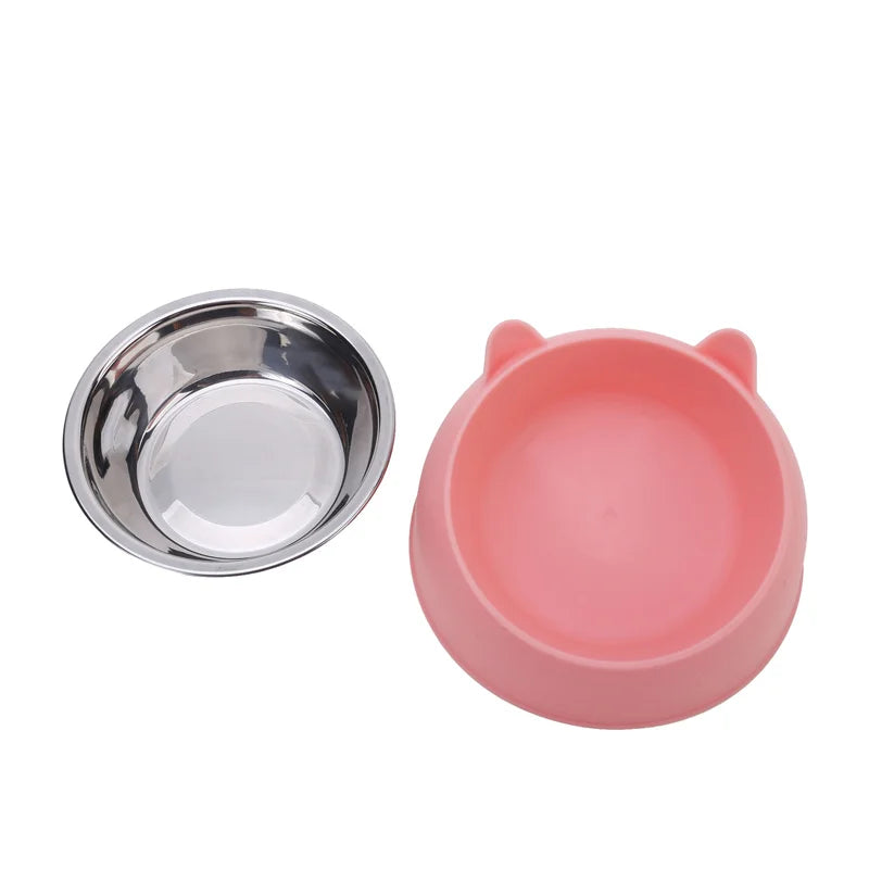 Elegant Tilted Cat Bowl - Stainless Steel Pet Feeder