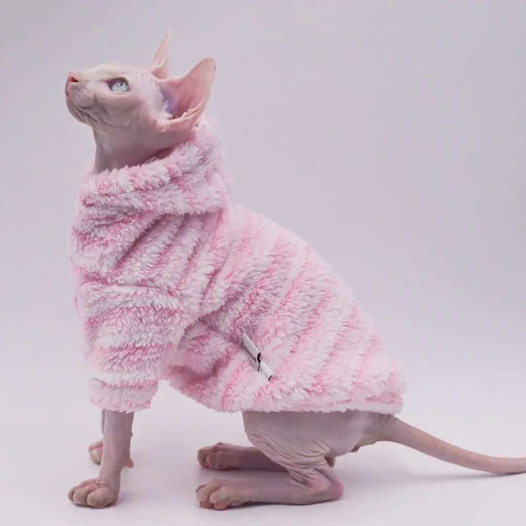 Fluffy Winter Jacket for Sphynx Cats - Ultimate Warmth