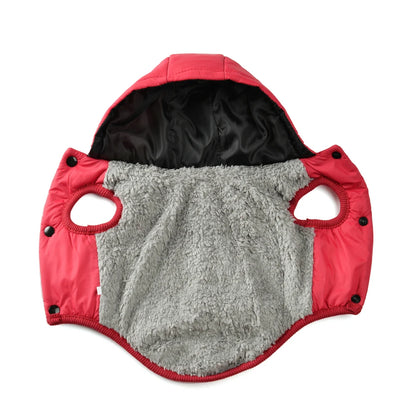 Cozy Fleece Dog Hoodie with D-ring for Winter