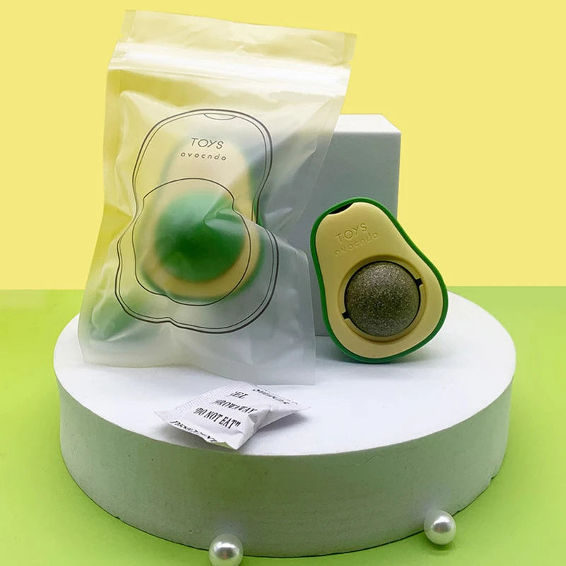 Rotating Avocado Catnip Toy for Cats - Teeth Cleaning Fun