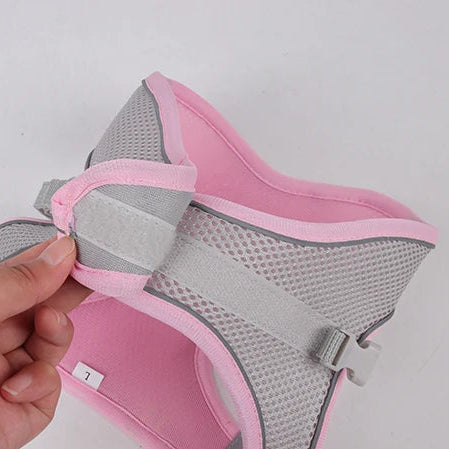 Adjustable Reflective Harness & Leash Set for Small Dogs