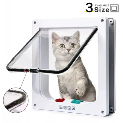 Magnetic Cat Door with 4-Way Lock for Safe Pet Access