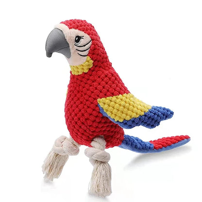 Indestructible Squeaky Parrot Dog Toy for All Sizes