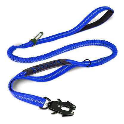 Reflective Heavy Duty Tactical Bungee Dog Leash with Seatbelt