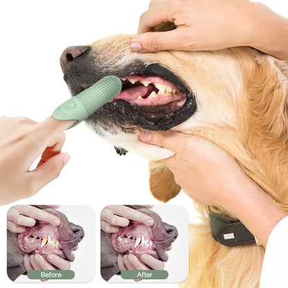 360° Pet Finger Toothbrush for Cats & Dogs