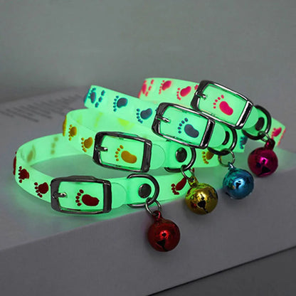 Glowing Silicone Cat Collar with Bell