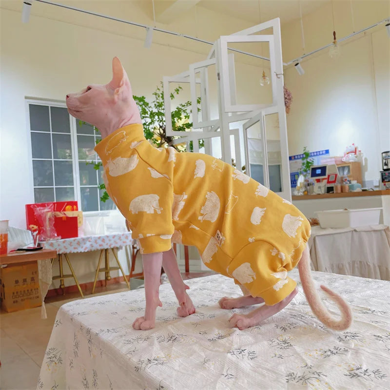 Warm Cotton Turtleneck Sweater for Hairless Cats