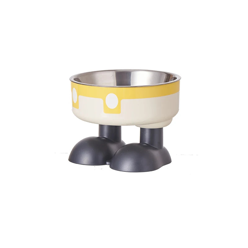Elevated Colorful Stainless Steel Pet Bowl - Large Capacity