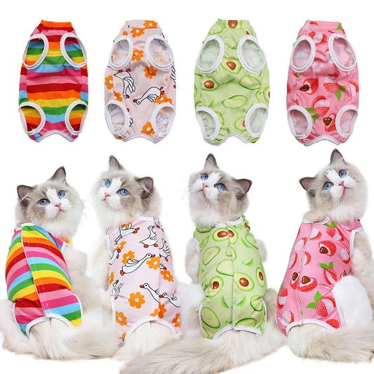 Breathable Anti-Licking Pet Surgery Suit for Cats & Small Dogs