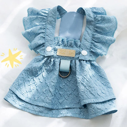Charming Denim Dress for Small Dogs and Cats
