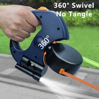 DualWalk Pro – Dual Retractable Dog Lead with LED Light & 360° Swivel