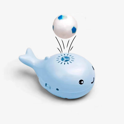 Whale-Shaped Interactive Cat Toy with Floating Ball & USB Fan