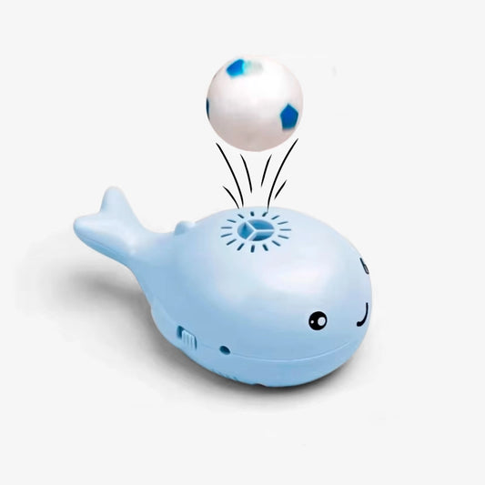 Whale-Shaped Interactive Cat Toy with Floating Ball & USB Fan