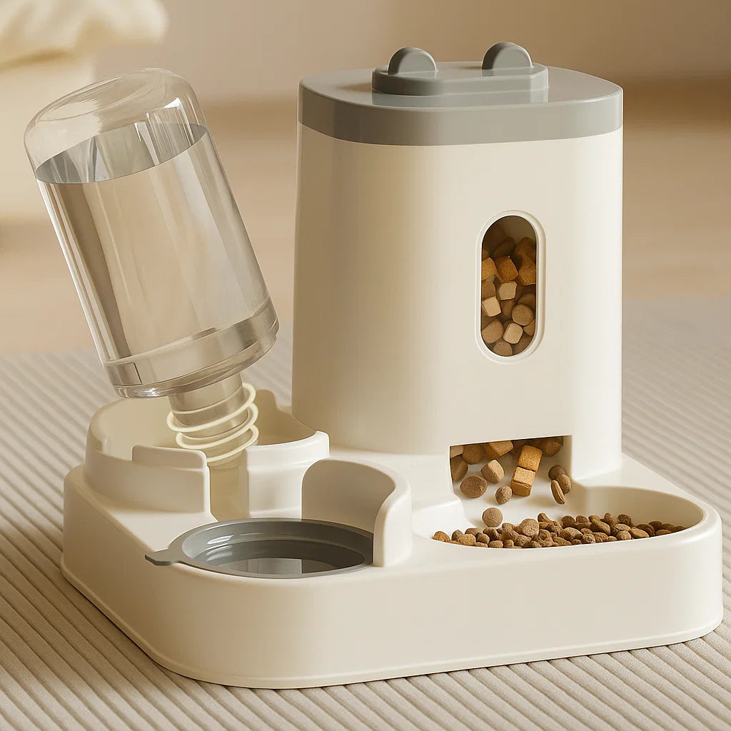 2-in-1 Automatic Gravity Pet Feeder & Water Dispenser for Dogs & Cats